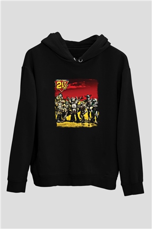 Gwar Baskılı Unisex Siyah Hoodie