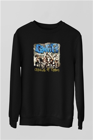 Gwar Baskılı Unisex Siyah Sweatshirt