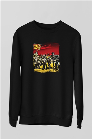 Gwar Baskılı Unisex Siyah Sweatshirt