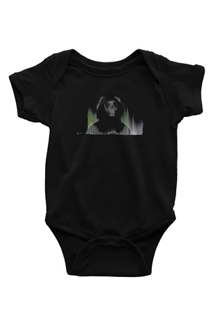 Hacker Baskılı Unisex Siyah Bebek Body - Zıbın