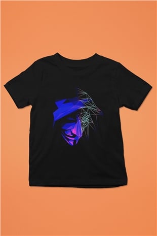 Hacker Baskılı Unisex Siyah Çocuk Tişört - Tshirt