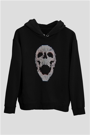 Hacker Baskılı Unisex Siyah Hoodie