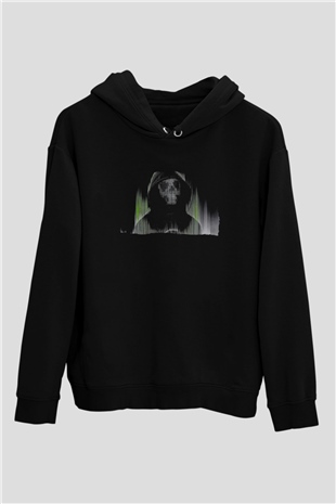 Hacker Baskılı Unisex Siyah Hoodie