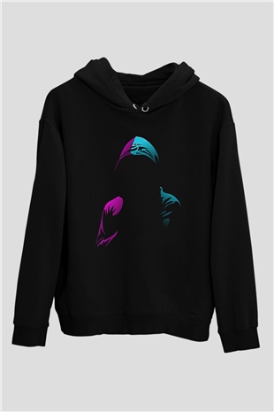 Hacker Baskılı Unisex Siyah Hoodie