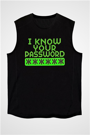 Hacker Baskılı Unisex Siyah Kolsuz Tişört - Tshirt