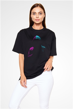 Hacker Baskılı Unisex Siyah Oversize Tişört - Tshirt