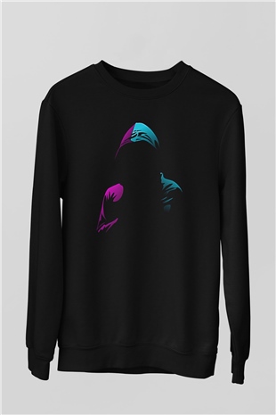 Hacker Baskılı Unisex Siyah Sweatshirt