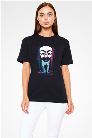 Hacker Baskılı Unisex Siyah Tişört - Tshirt