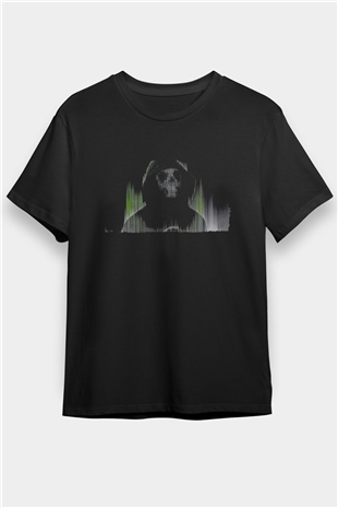 Hacker Baskılı Unisex Siyah Tişört - Tshirt