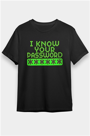 Hacker Baskılı Unisex Siyah Tişört - Tshirt