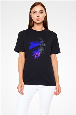 Hacker Baskılı Unisex Siyah Tişört - Tshirt