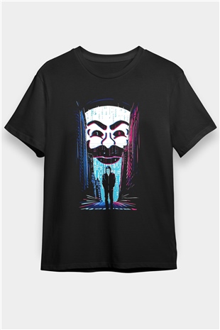 Hacker Baskılı Unisex Siyah Tişört - Tshirt