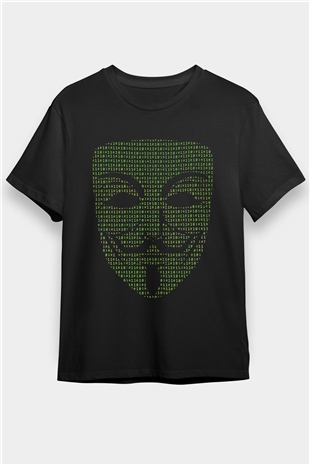 Hacker Baskılı Unisex Siyah Tişört - Tshirt