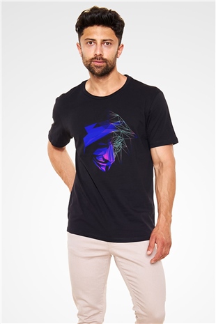 Hacker Baskılı Unisex Siyah Tişört - Tshirt
