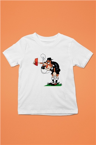 Hakem Baskılı Beyaz Unisex Çocuk Tişört
