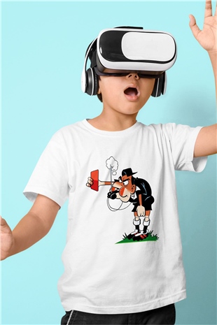 Hakem Baskılı Beyaz Unisex Çocuk Tişört