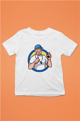 Hakem Baskılı Beyaz Unisex Çocuk Tişört