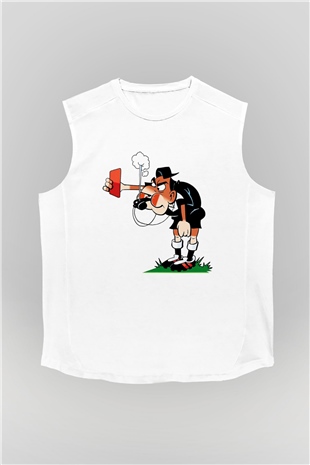 Hakem Beyaz Unisex Kolsuz Tişört