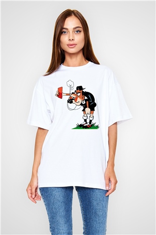 Hakem Beyaz Unisex Oversize Tişört T-Shirt