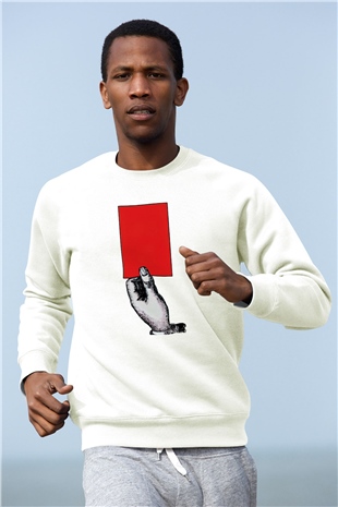 Hakem Beyaz Unisex Sweatshirt