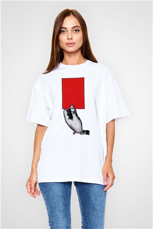 Hakem Beyaz Oversize Tişört Oversize T-shirt - TişörtFabrikası