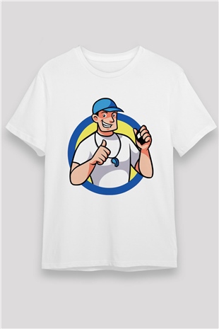 Hakem Beyaz Unisex Tişört T-Shirt - TişörtFabrikası