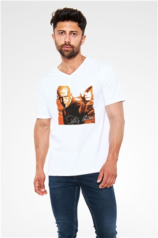 Hakem Beyaz Unisex V Yaka Tişört