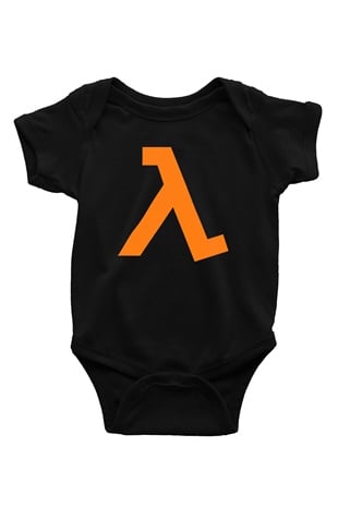 Half-Life Baskılı Siyah Bebek Body - Zıbın