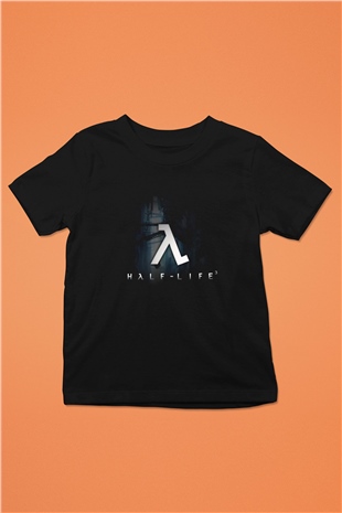 Half-Life Baskılı Siyah Unisex Çocuk Tişört