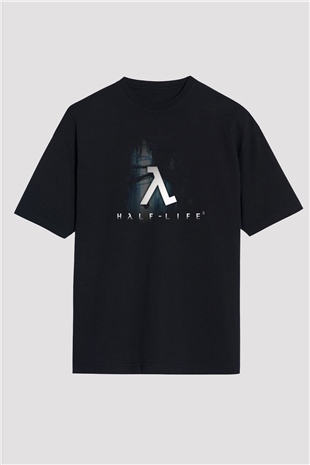 Half-Life Siyah Unisex Oversize Tişört T-Shirt