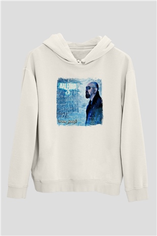 Halford Baskılı Unisex Beyaz Hoodie