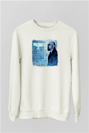 Halford Baskılı Unisex Beyaz Sweatshirt
