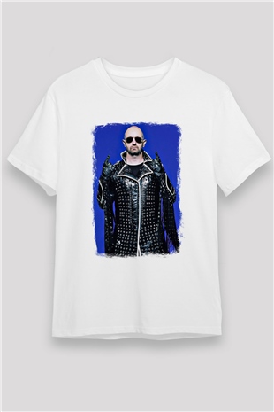 Halford Baskılı Unisex Beyaz Tişört