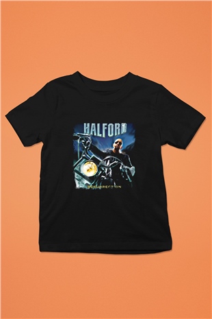 Halford Baskılı Unisex Siyah Çocuk Tişört