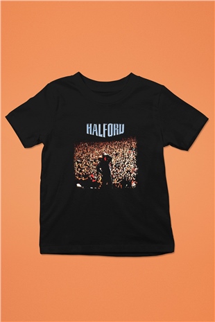 Halford Baskılı Unisex Siyah Çocuk Tişört