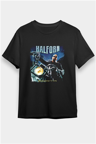 Halford Baskılı Unisex Siyah Tişört