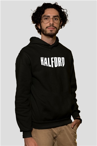 Halford Siyah Unisex Kapüşonlu Sweatshirt