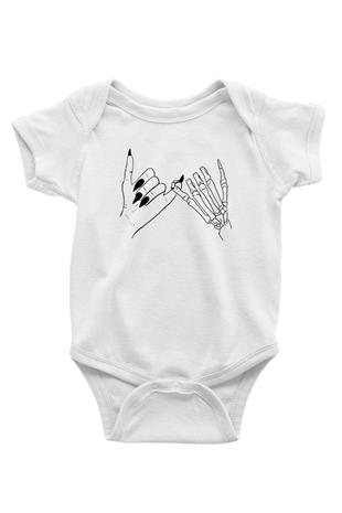 Halloween Baskılı Beyaz Unisex Bebek Body - Zıbın