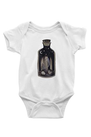 Halloween Baskılı Beyaz Unisex Bebek Body - Zıbın