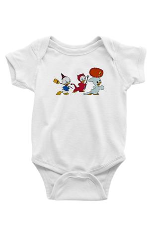 Halloween Baskılı Beyaz Unisex Bebek Body - Zıbın