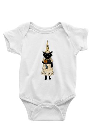 Halloween Baskılı Beyaz Unisex Bebek Body - Zıbın