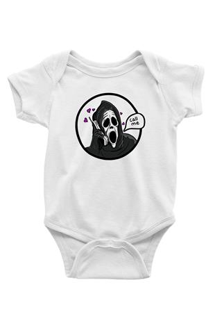 Halloween Baskılı Beyaz Unisex Bebek Body - Zıbın