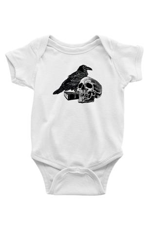 Halloween Baskılı Beyaz Unisex Bebek Body - Zıbın