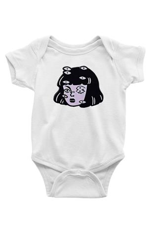 Halloween Baskılı Beyaz Unisex Bebek Body - Zıbın
