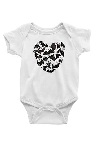 Halloween Baskılı Beyaz Unisex Bebek Body - Zıbın