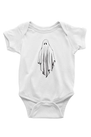 Halloween Baskılı Beyaz Unisex Bebek Body - Zıbın