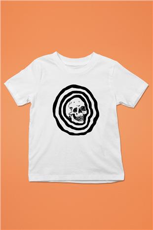 Halloween Baskılı Beyaz Unisex Beyaz Çocuk Tişört - Tshirt