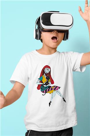 Halloween Baskılı Beyaz Unisex Beyaz Çocuk Tişört - Tshirt