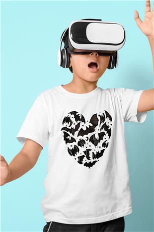 Halloween Baskılı Beyaz Unisex Beyaz Çocuk Tişört - Tshirt