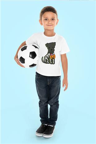 Halloween Baskılı Beyaz Unisex Beyaz Çocuk Tişört - Tshirt